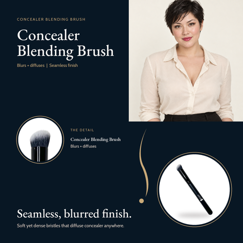 Concealer Blending Brush close-up of the slanted, rounded bristle tip