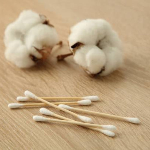 biodegradable cotton swabs with real cotton.