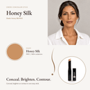 Creme Concealer Stick in Honey Silk MW3, warm undertone, with model