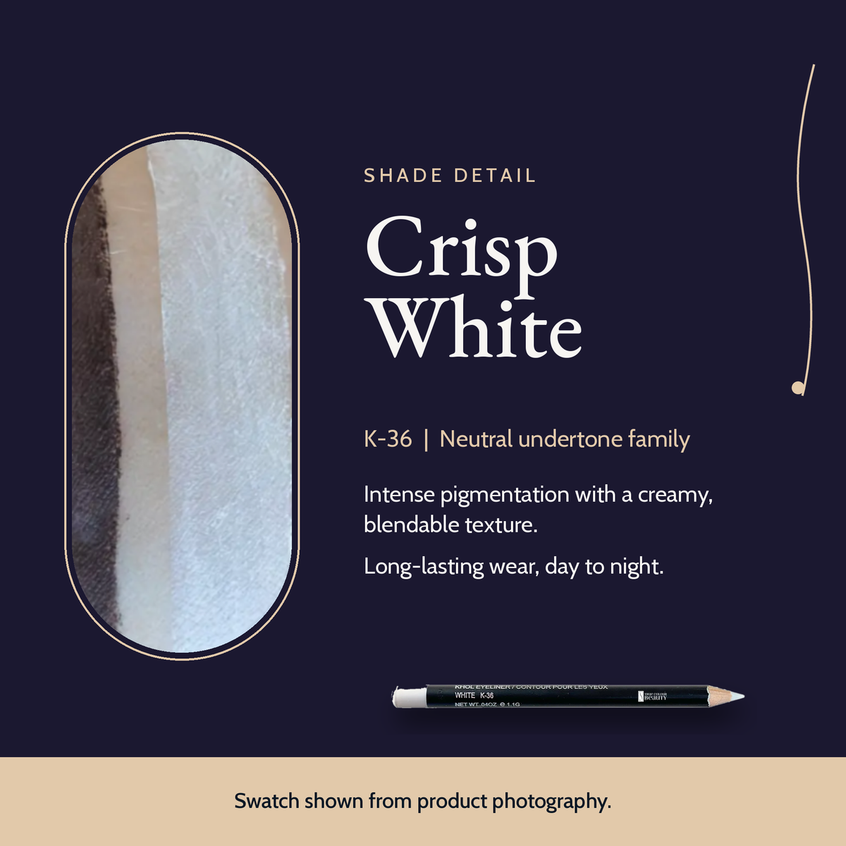 Khol Eyeliner - Crisp White shade card