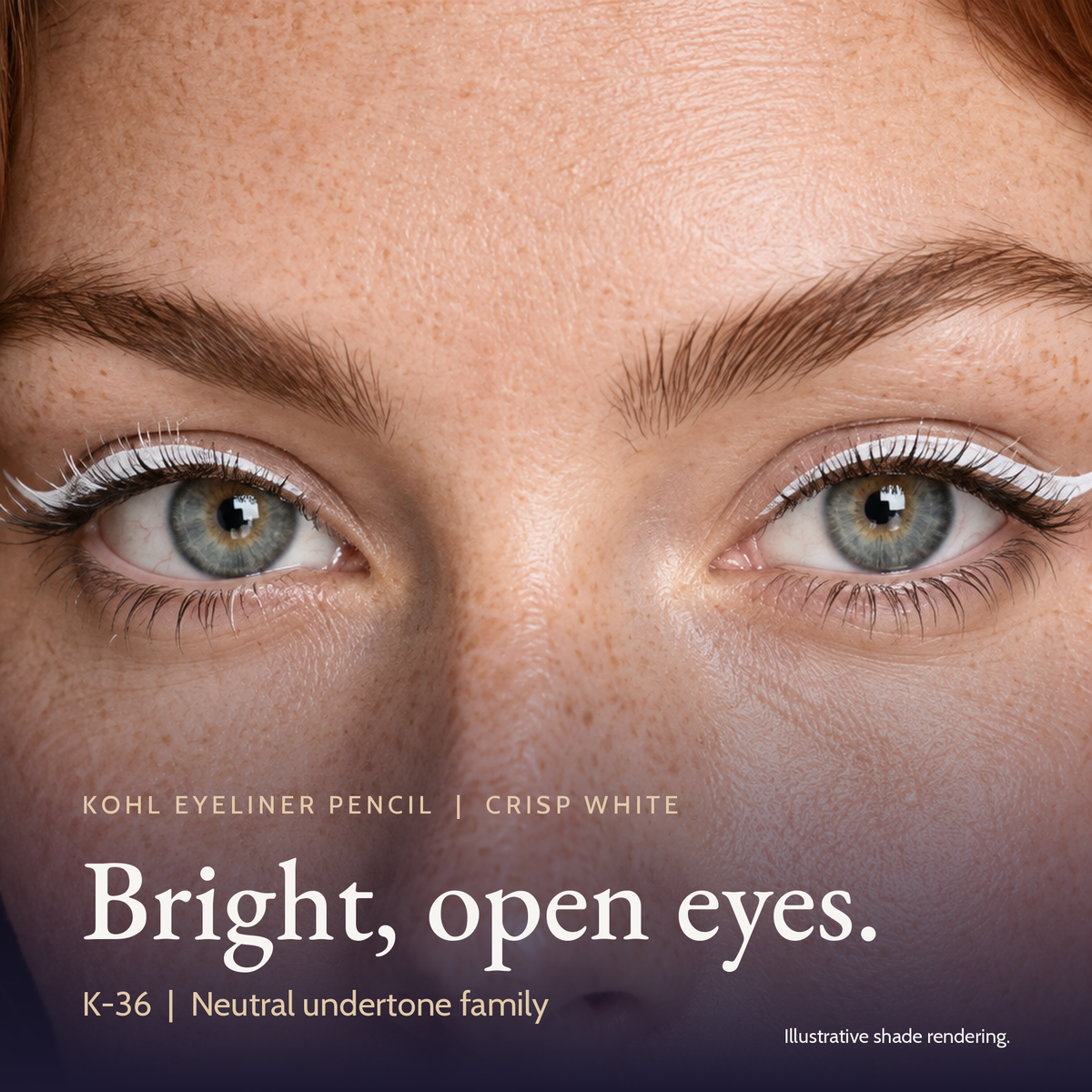 Model wearing Khol Eyeliner - Crisp White