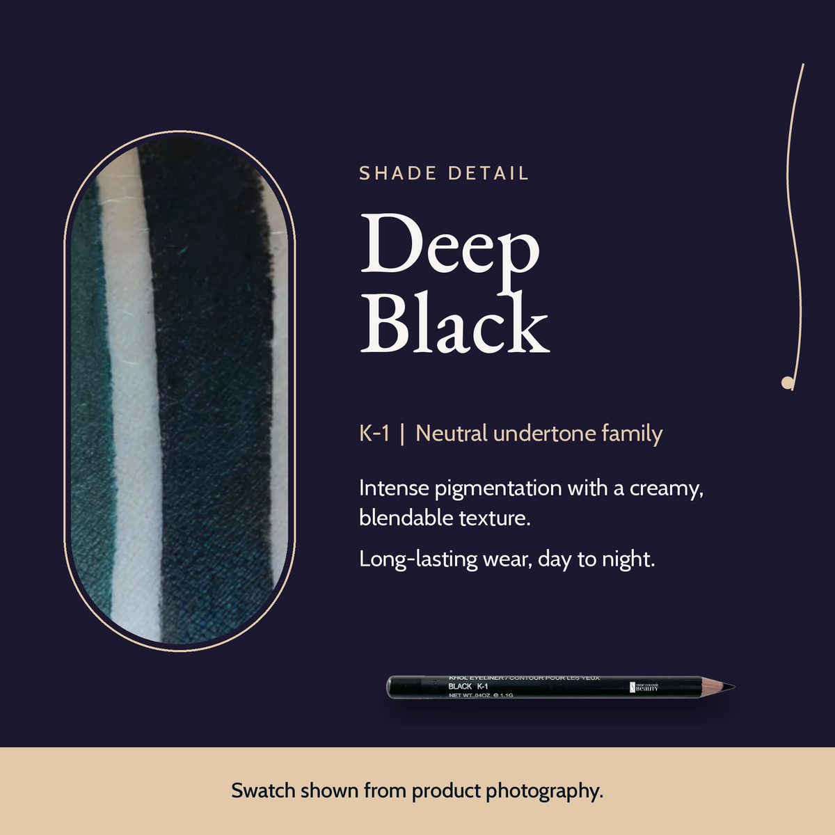 Khol Eyeliner - Deep Black shade card