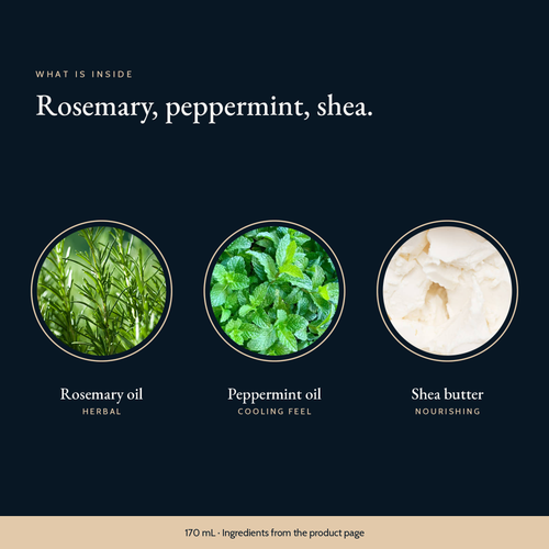 Key ingredients in Deep Cleanse Scalp Scrub – Rosemary & Mint