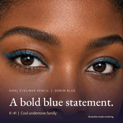 Model wearing Khol Eyeliner - Denim Blue