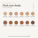 Dual Blend Powder Foundation shade chart with Dune Mist WD120 selected
