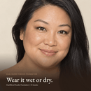 Close-up of model wearing Dual Blend Powder Foundation