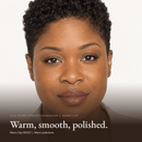 Close-up of model wearing Dual Blend Powder Foundation in Warm Clay