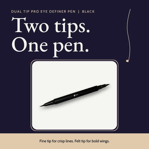 Dual Tip Pro Eye Definer Pen - Black