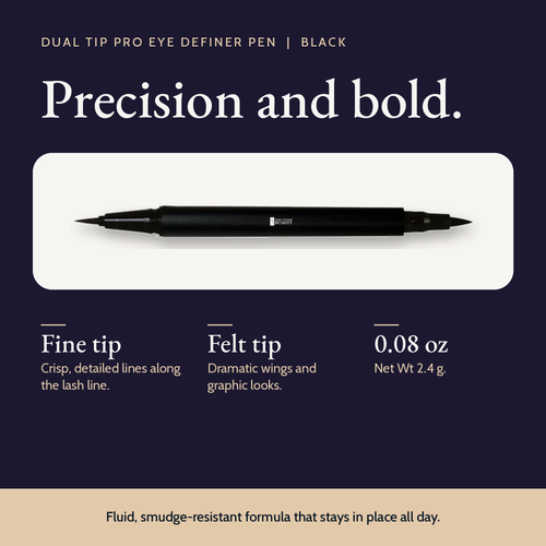 Dual Tip Pro Eye Definer Pen - Black