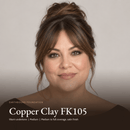 Model with Earthbound Liquid Foundation in Copper Clay FK105