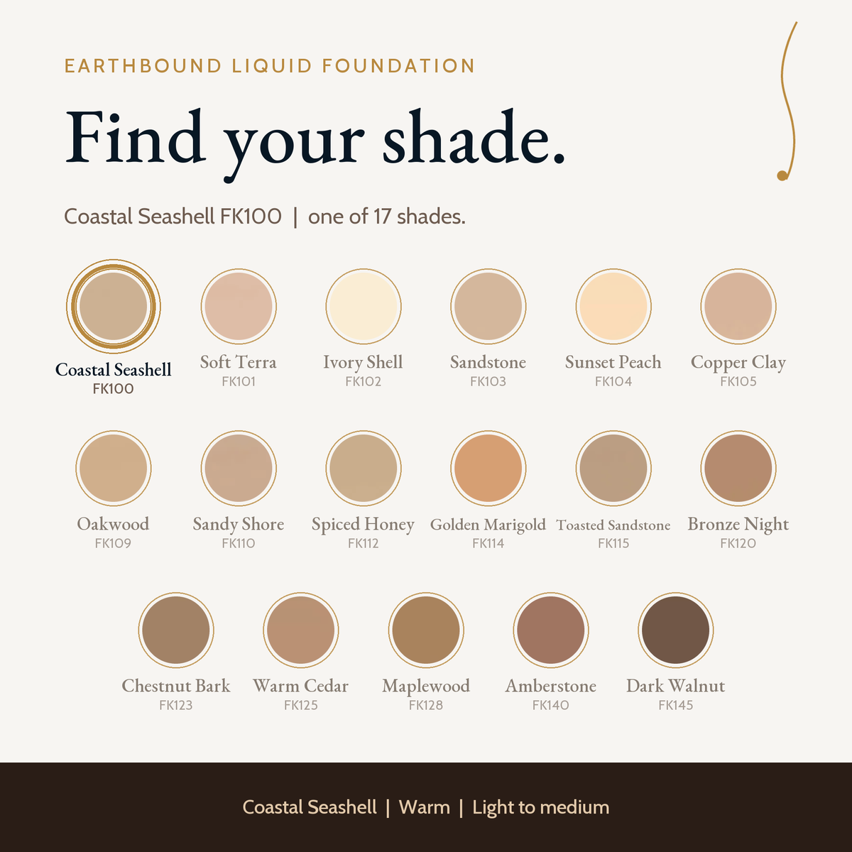 Earthbound Liquid Foundation | Coastal Seashell | FK100