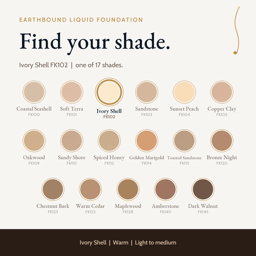 Earthbound Liquid Foundation | Ivory Shell | FK102