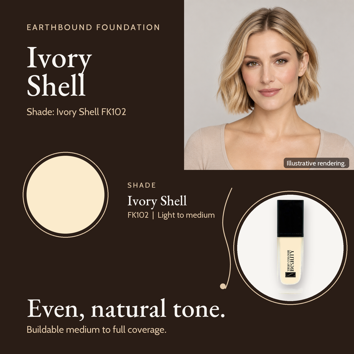 Earthbound Liquid Foundation | Ivory Shell | FK102