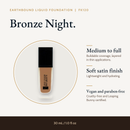 Earthbound Liquid Foundation bottle in Bronze Night FK120 with key details: buildable coverage and a natural finish.
