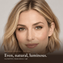 Close-up of model for Earthbound Liquid Foundation in Ivory Shell
