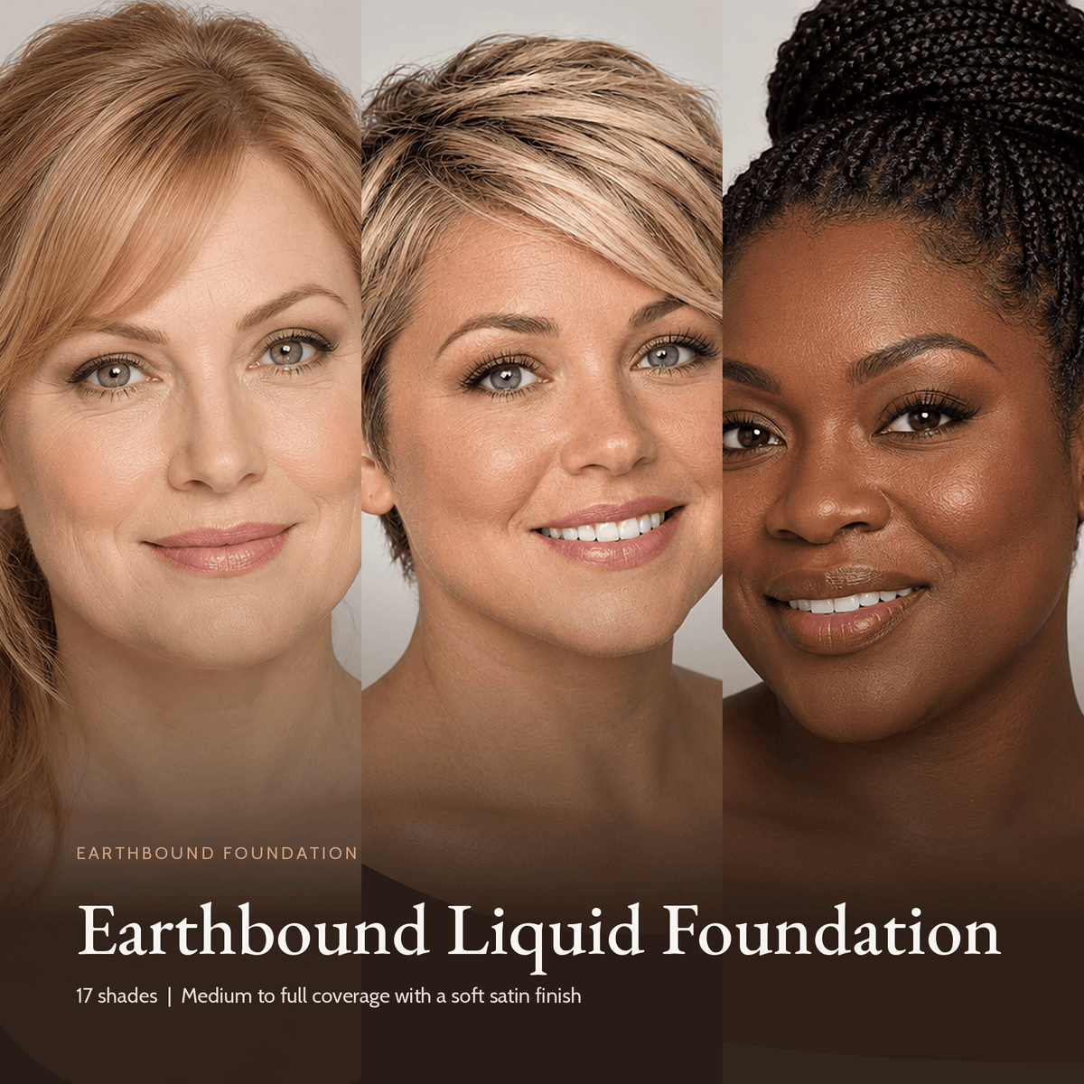 Model wearing Earthbound Liquid Foundation
