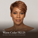 Model with Earthbound Liquid Foundation in Warm Cedar FK125