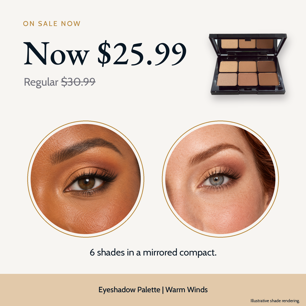 Eyeshadow Palette - Warm Winds (Mirrored Compact)