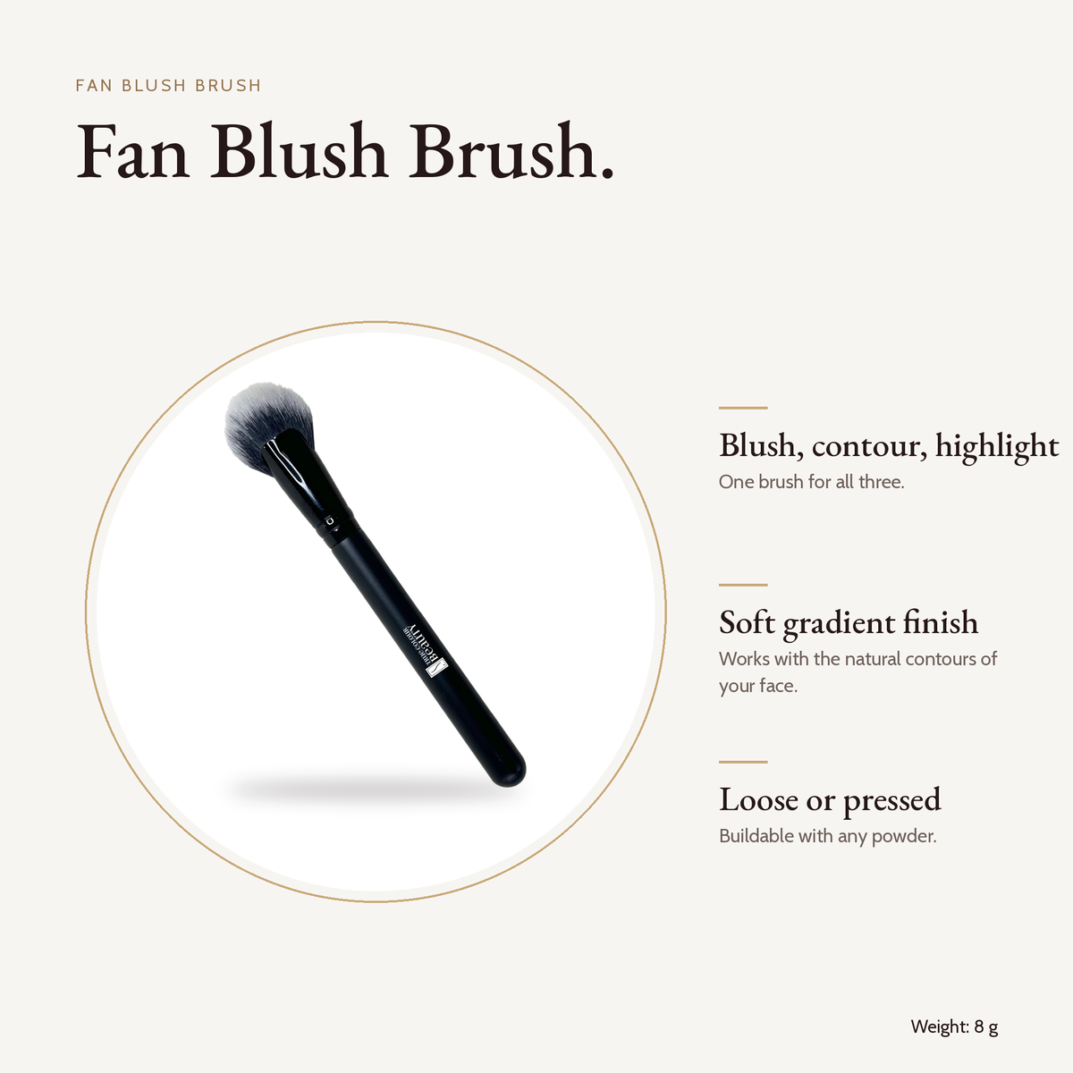 Fan Blush Brush product details and size