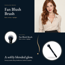 Fan Blush Brush close-up of the fanned bristle head for blush, contour and highlight