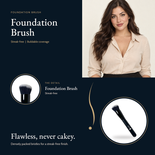 Foundation Brush close-up of the dense, slightly angled bristle head