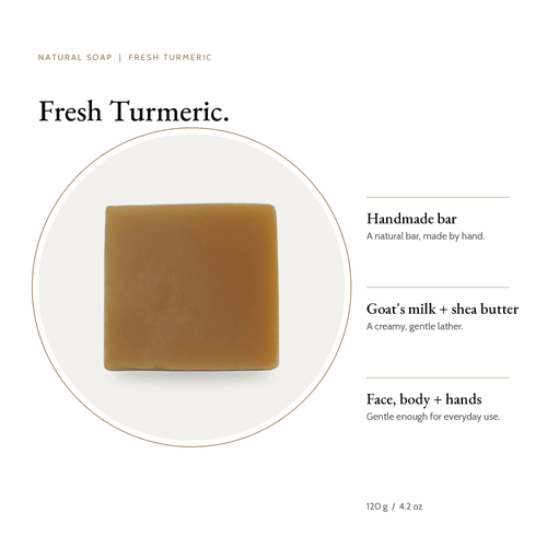 Fresh Turmeric Natural Soap bar with key benefits