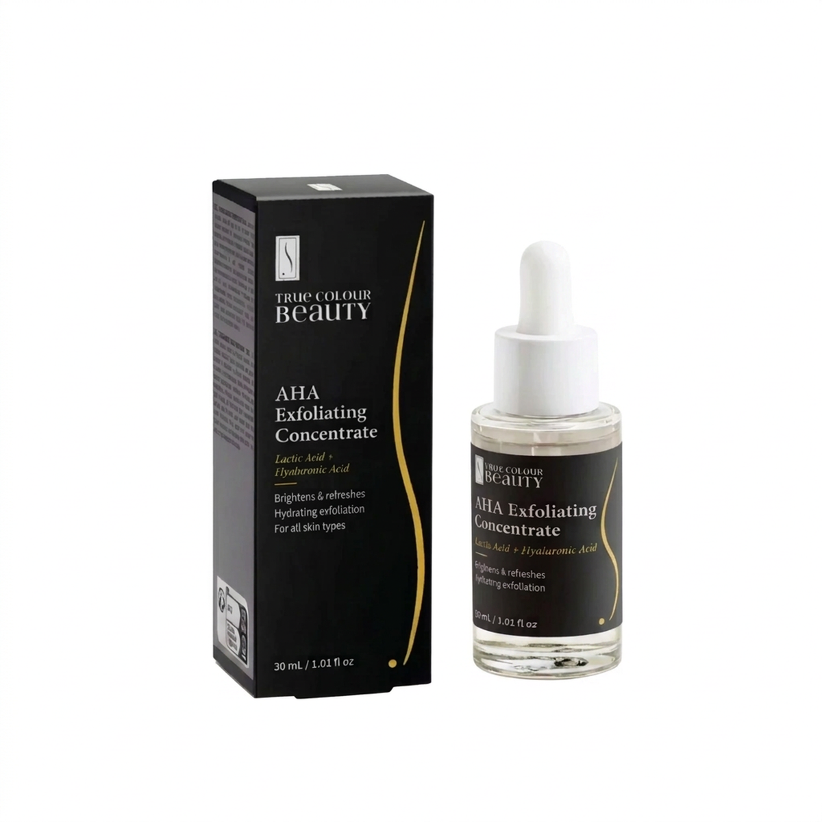 AHA Exfoliating Concentrate bottle and box, front