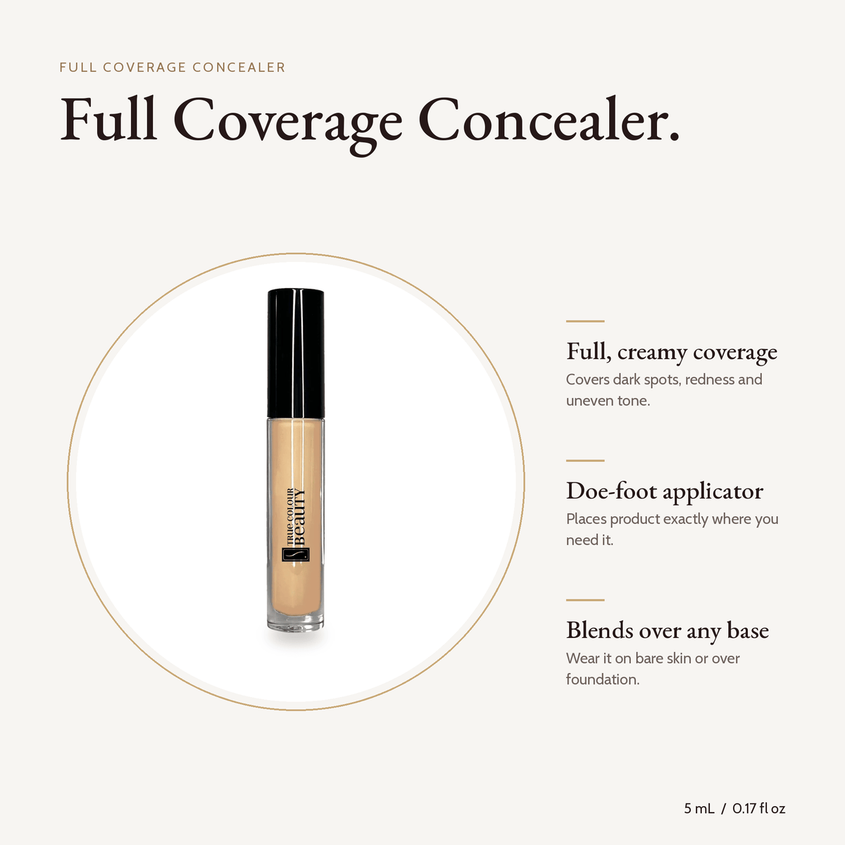 Full Coverage Concealer, 5 mL, with key benefits