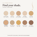 Full Coverage Concealer shade chart with True Honey HC110T selected