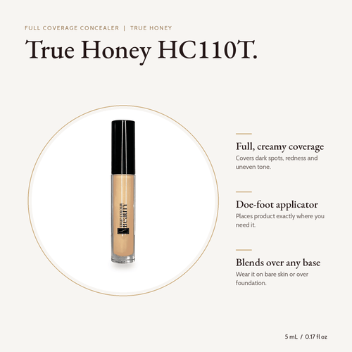 Full Coverage Concealer True Honey HC110T, 5 mL, with key benefits