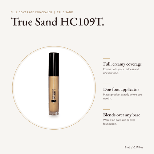 Full Coverage Concealer True Sand HC109T, 5 mL, with key benefits