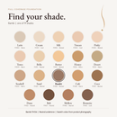 Full Coverage Foundation shade chart with Bambi FH126 highlighted