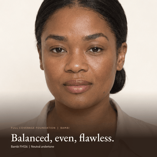 Close-up of a model wearing Full Coverage Foundation in Bambi