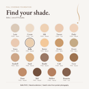 Full Coverage Foundation shade chart with Bella FH112 highlighted