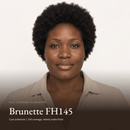 Model wearing Full Coverage Foundation in Brunette FH145, cool undertone