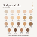 Full Coverage Foundation shade chart with Coco FH131 highlighted