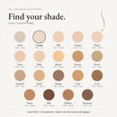 Full Coverage Foundation shade chart with Cream FH101 highlighted