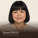 Model wearing Full Coverage Foundation in Desert FH115, warm undertone