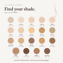 Full Coverage Foundation shade chart with Dune FH133 highlighted
