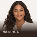 Model wearing Full Coverage Foundation in Mellow FH140, neutral undertone