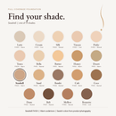 Full Coverage Foundation shade chart with Seashell FH120 highlighted
