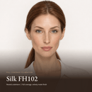 Model wearing Full Coverage Foundation in Silk FH102, neutral undertone