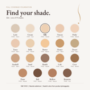 Full Coverage Foundation shade chart with Silk FH102 highlighted