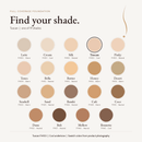 Full Coverage Foundation shade chart with Tuscan FH103 highlighted
