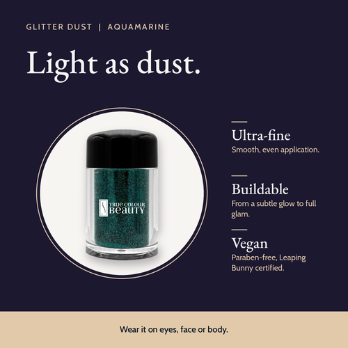 Glitter Dust - Aquamarine product details and size
