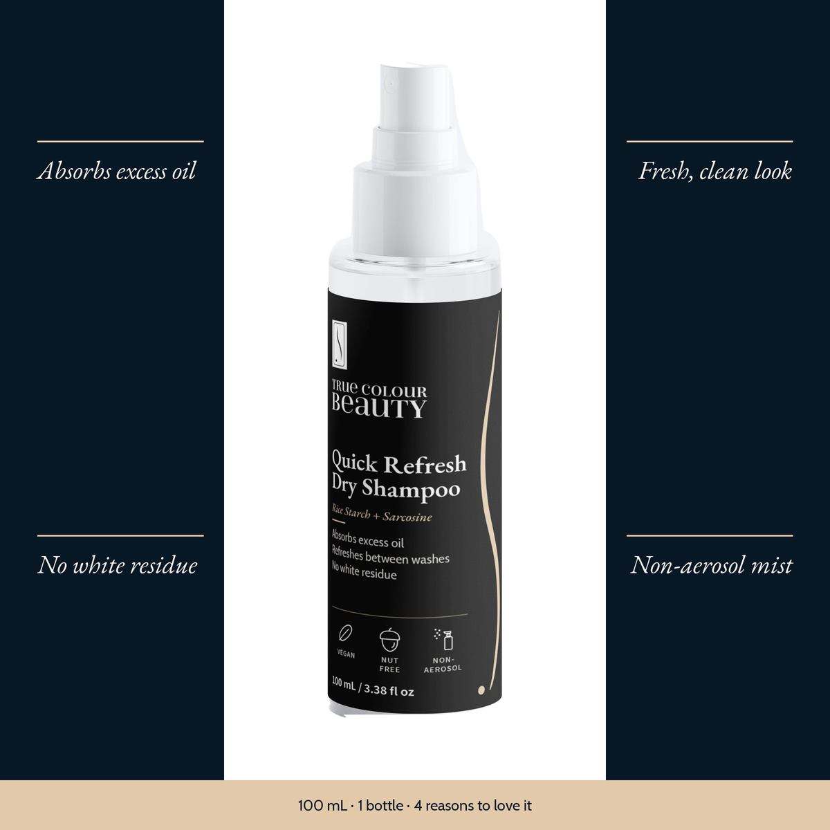 Quick Refresh Dry Shampoo Spray with four benefits
