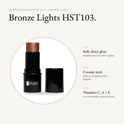 Highlighter Stick Bronze Lights stick with key benefits