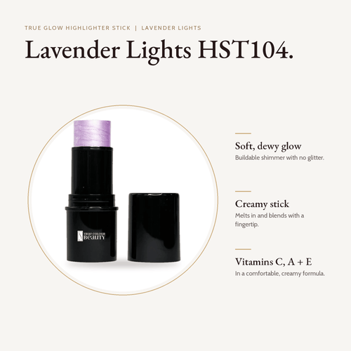 Highlighter Stick Lavender Lights stick with key benefits