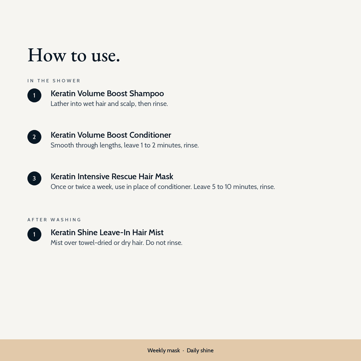 How to use the Keratin Rescue & Shine Set