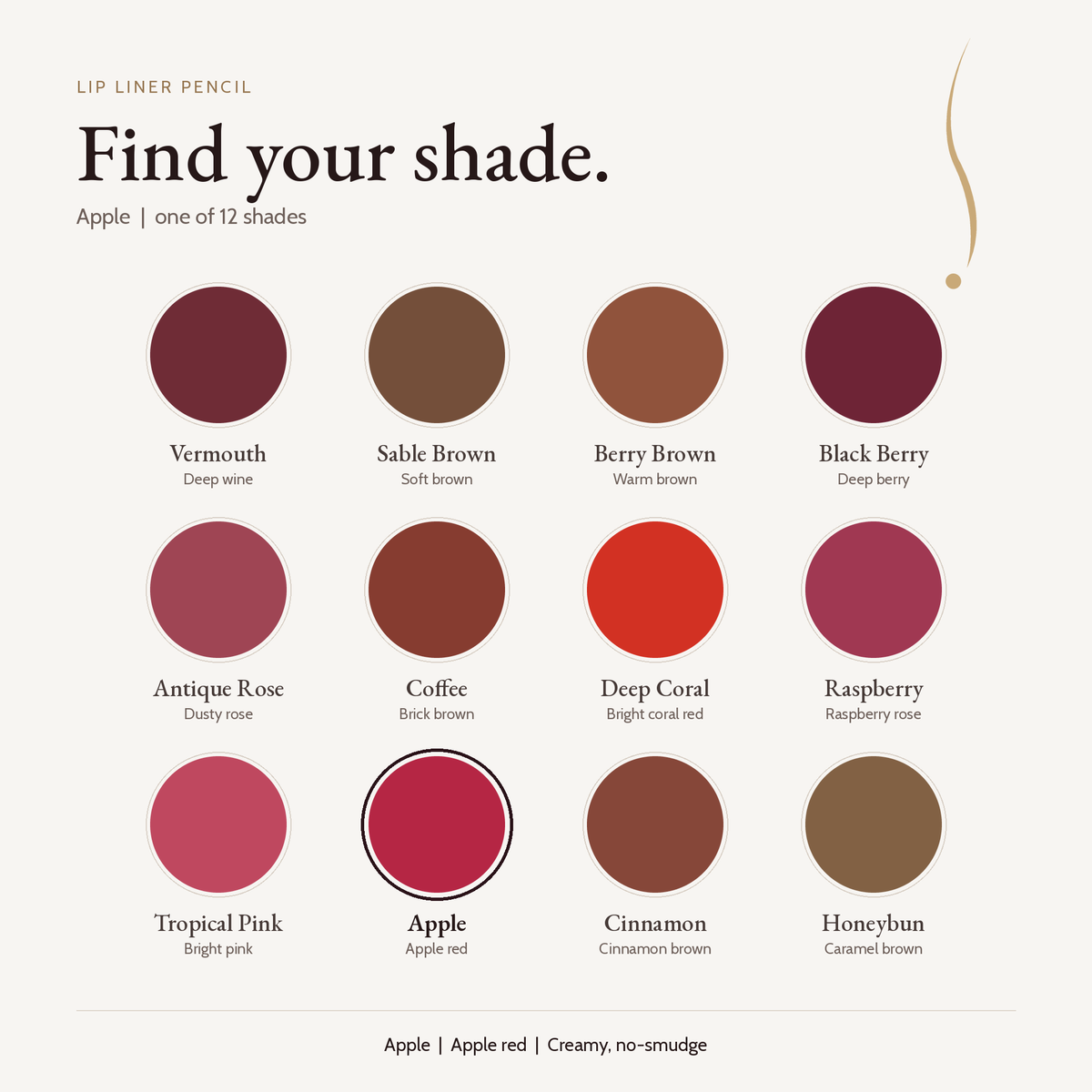 Lip Liner Pencil - Apple shade card